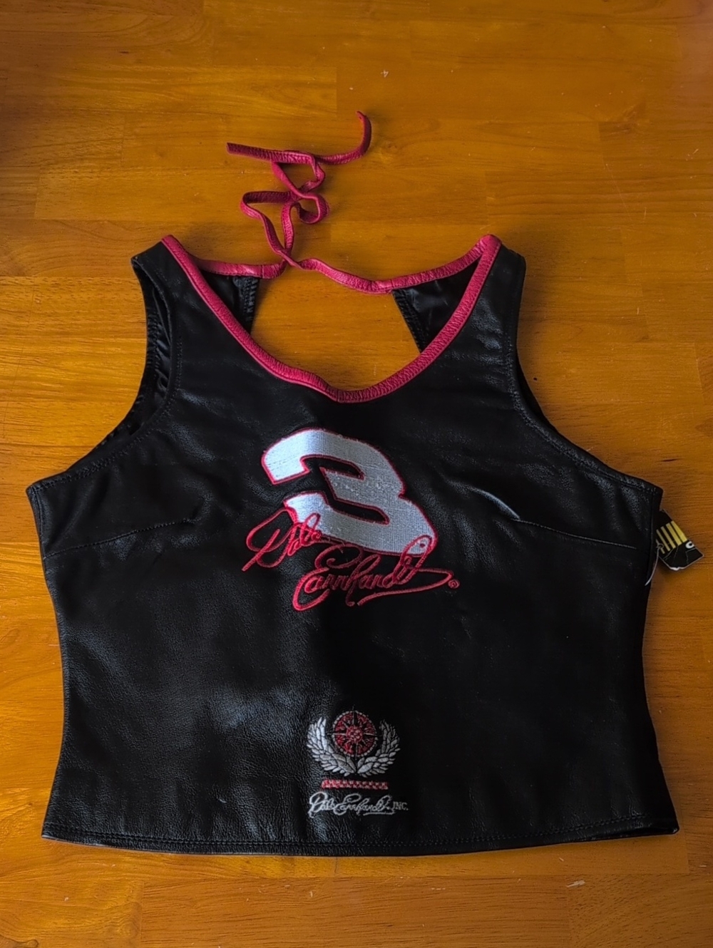 Chase Authentics Black Leather Vest with Red Trim- Dale Earnhardt Edition
